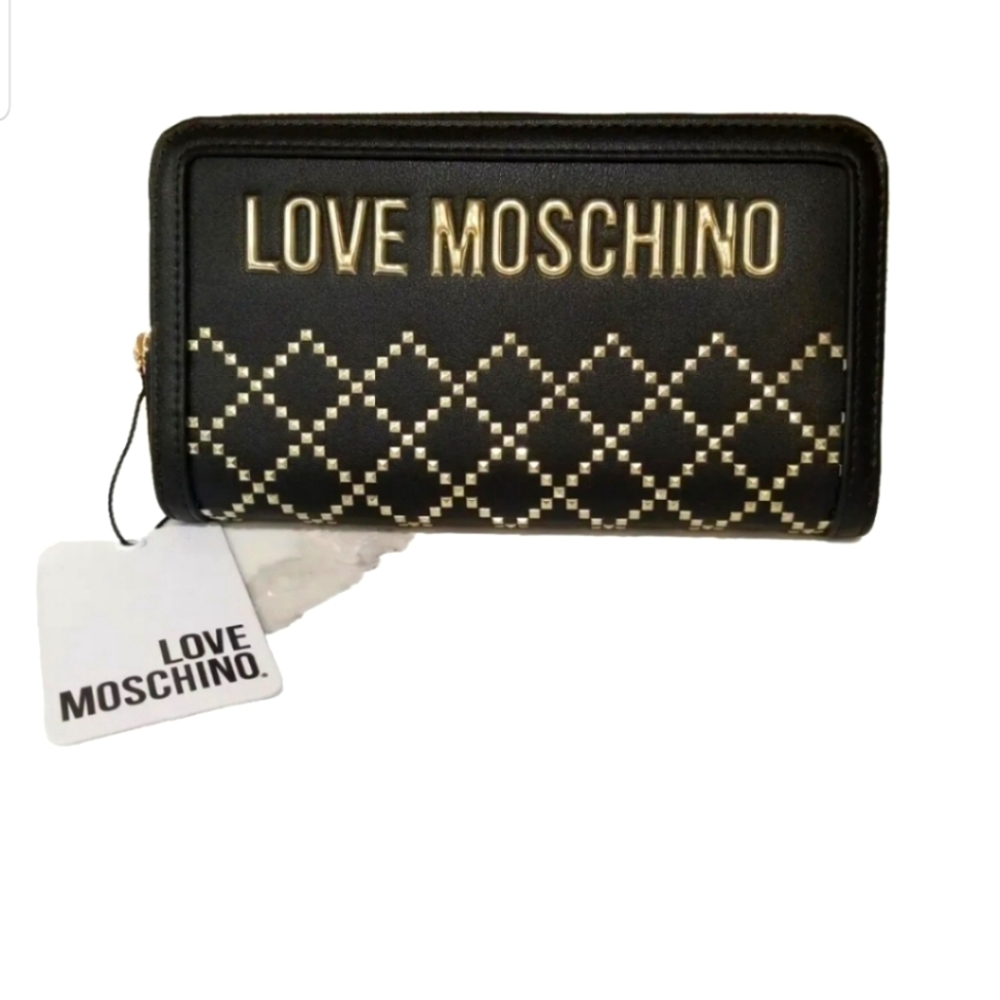 Brand new Love Moschino Gold studded wallet